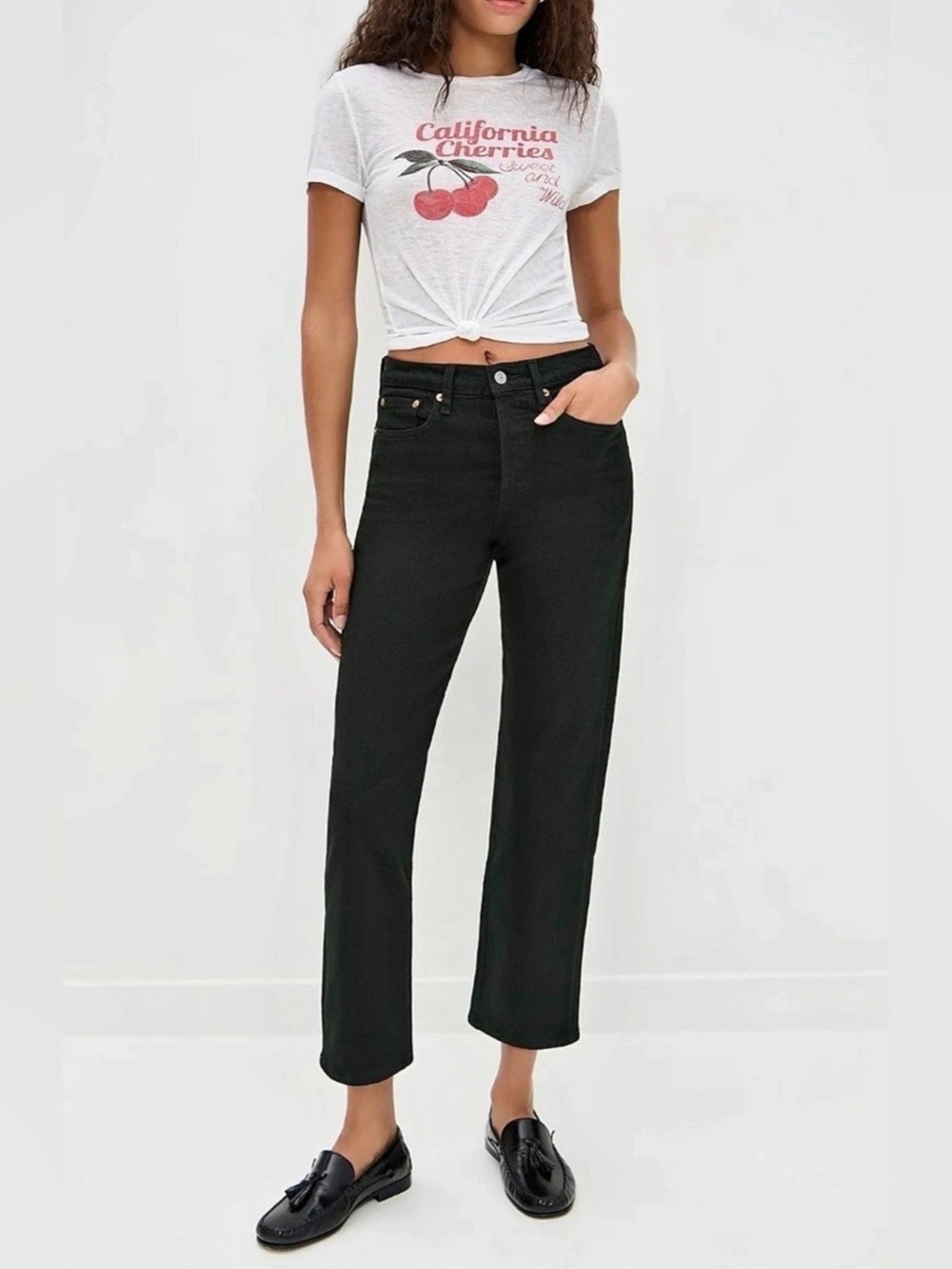 Levi's Wedgie Icon Fit Jeans Straight Leg Waist 28 Black